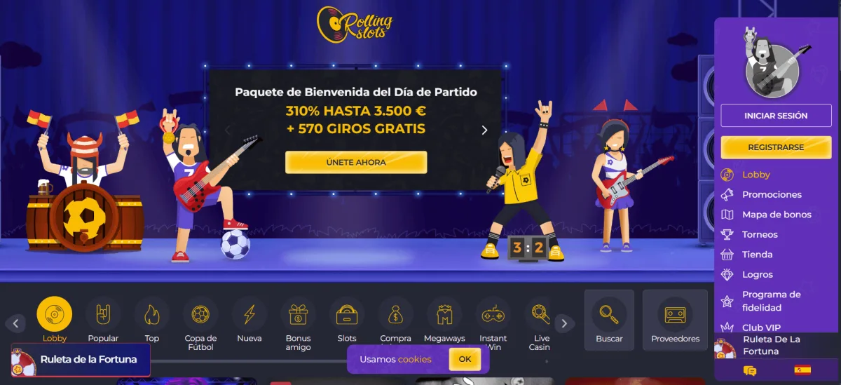 Rolling Slots homepage bonos por registro casino