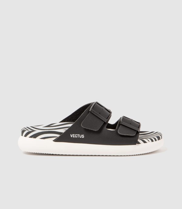 Tanami Stripes White / Black — zapatillas veganas con cuero de cactus